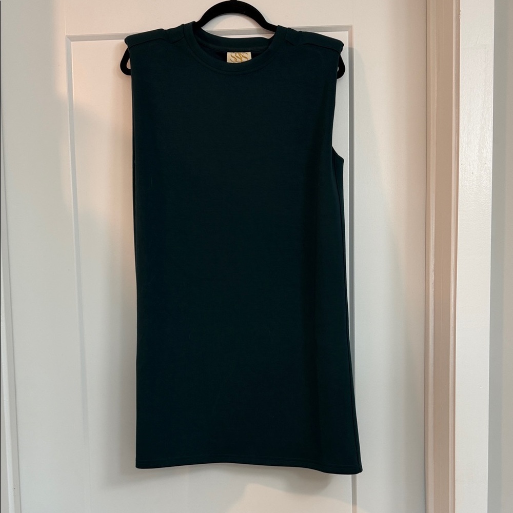 SSYS Dark Teal Shoulder Pad Dress - Picture 2 of 7